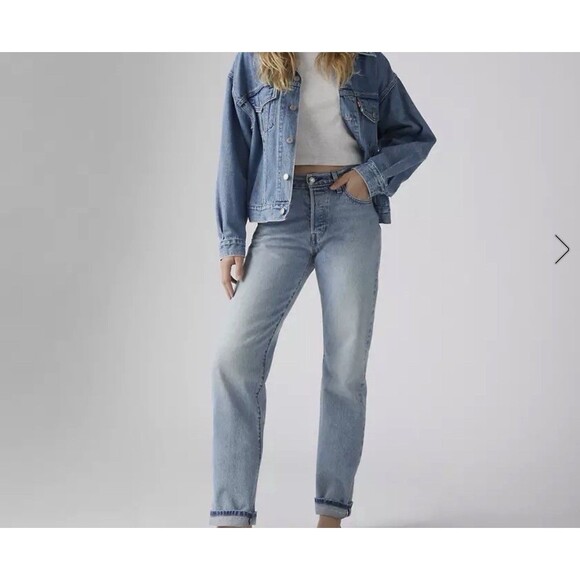 Levi's Denim - Levi’s Premium 90’s Women 501 Selvedge VTG Denim Big E Red Tab Jeans Med Wash 26